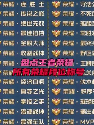 王者全能称号有几种?